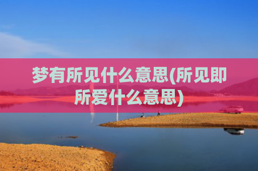 梦有所见什么意思(所见即所爱什么意思)