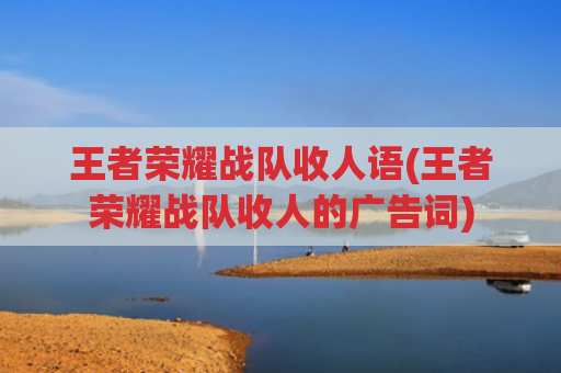王者荣耀战队收人语(王者荣耀战队收人的广告词)